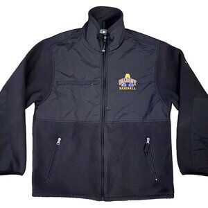 Charles River Apparel UAlbany Baseball Jacket Men’s Medium Black Full Zip Fleece